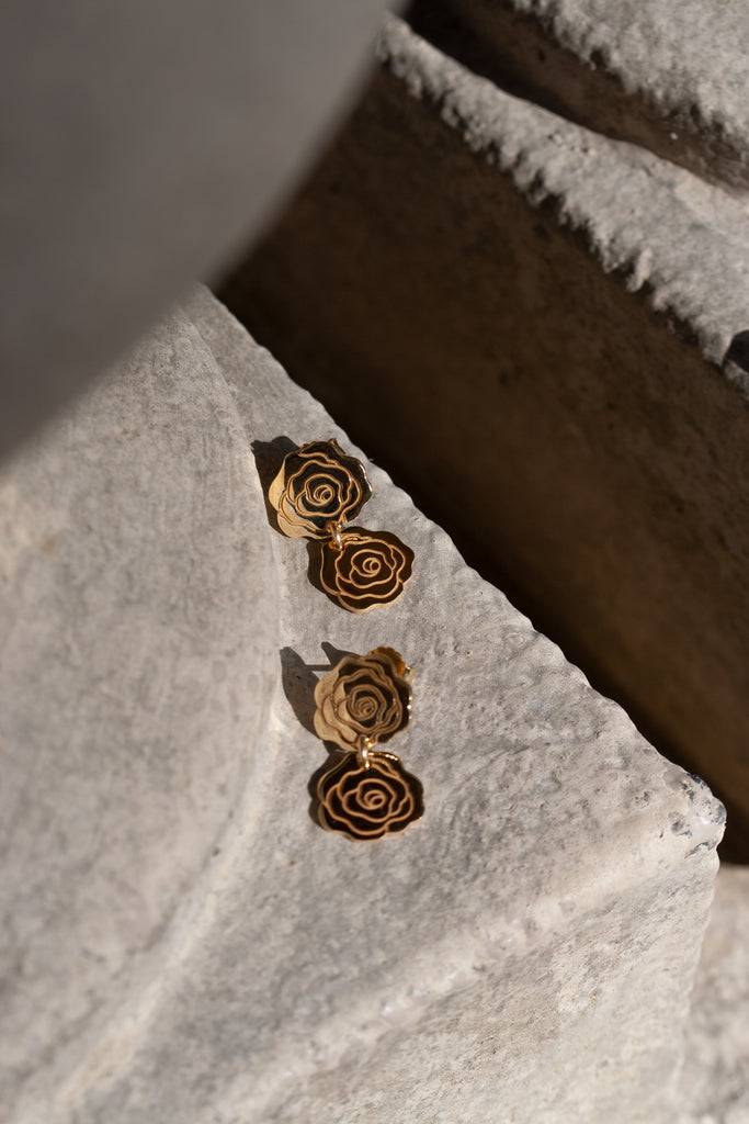 JUKSEREI ROSE DUO EARRINGS Neueste Stile
