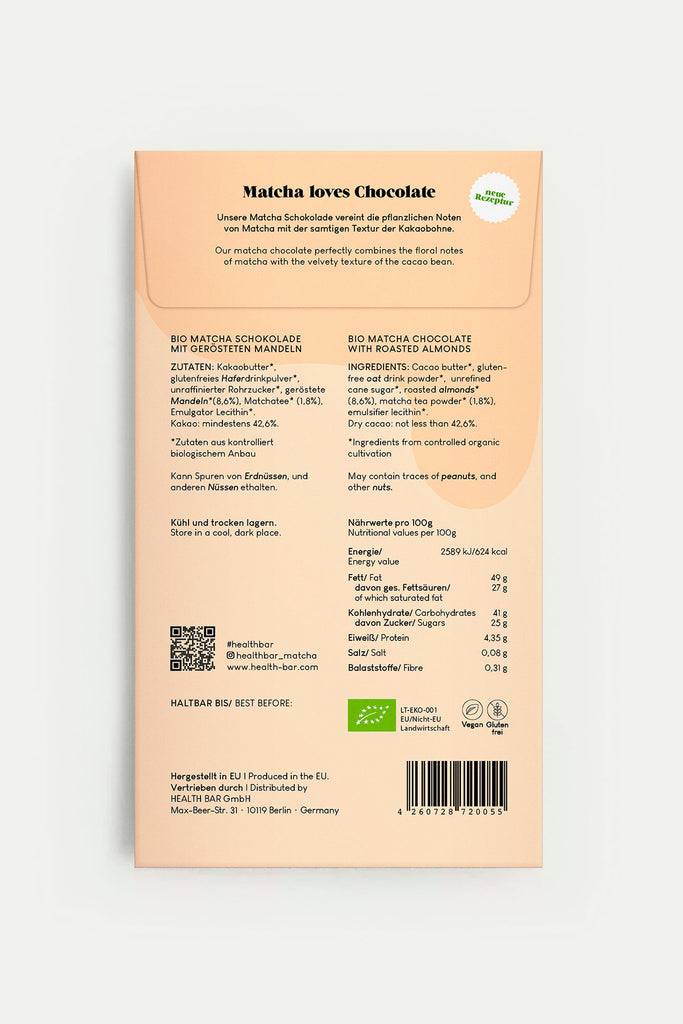 JUKSEREI HEALTH BAR · ORGANIC MATCHA CHOCOLATE ROASTED ALMONDS Preisnachlass