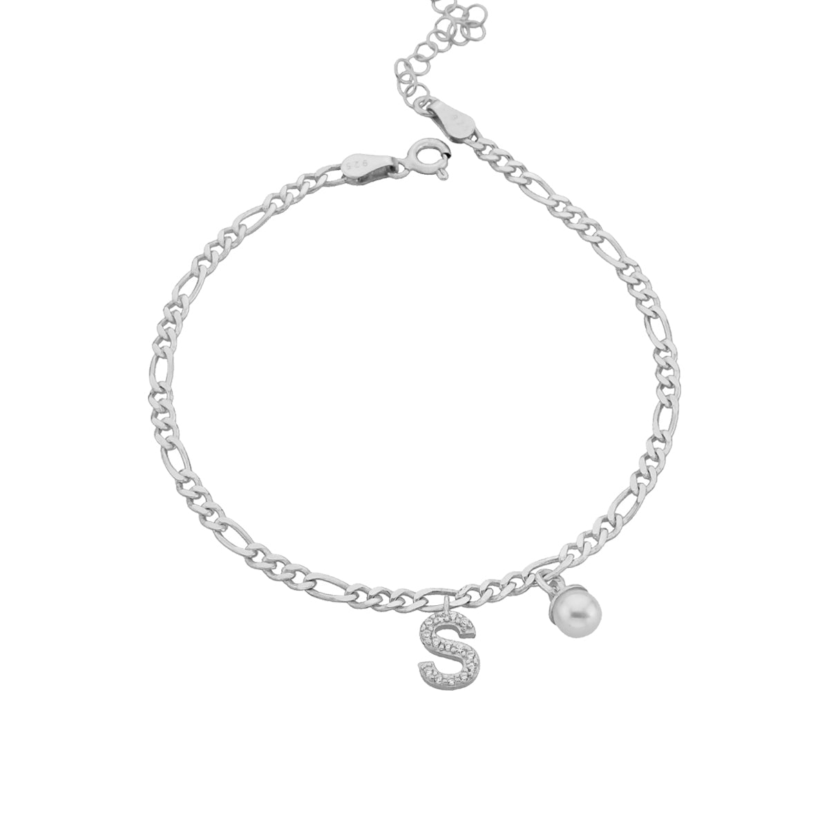 Kardelen Pearl Buchstaben Armkette - 925 SILBER Räumungsverkauf
