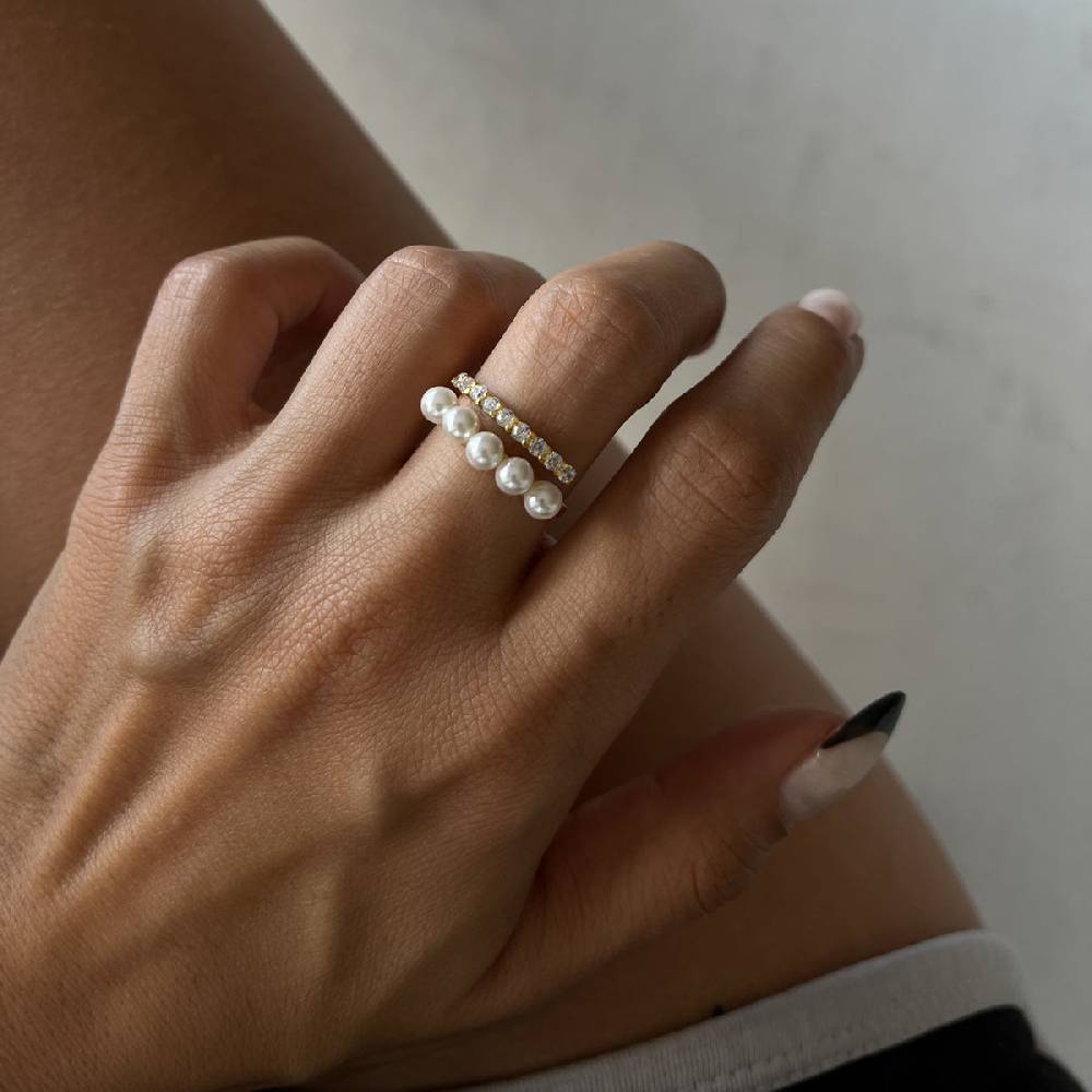 Kardelen Pointed Pearl Zirconia Ring - 925 SILBER Tägliche Deals
