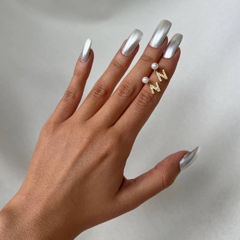 Kardelen PEARL INITIALEN OHRRING - 925 SILBER Sonderangebote