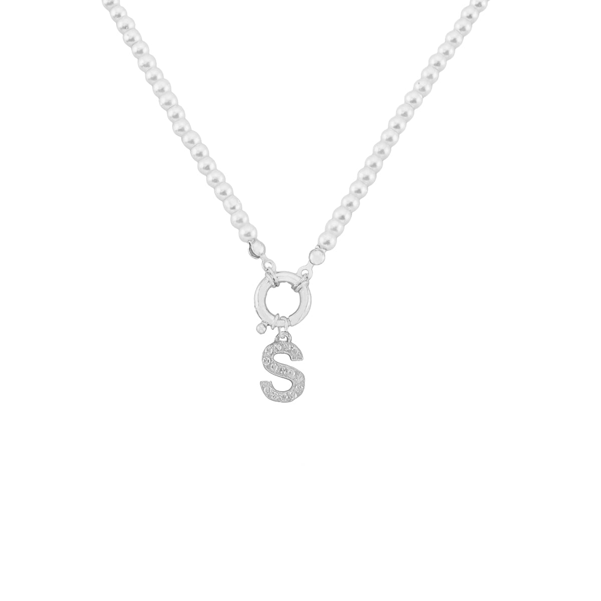 Kardelen Pearl Chain zirkonia Buchstaben Halskette - 925 SILBER Riesige Ersparnisse