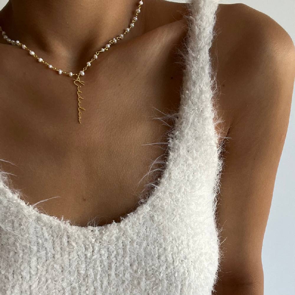 Kardelen Chain Design Pearl Halskette Basic Signature - 925 SILBER JETZT KAUFEN