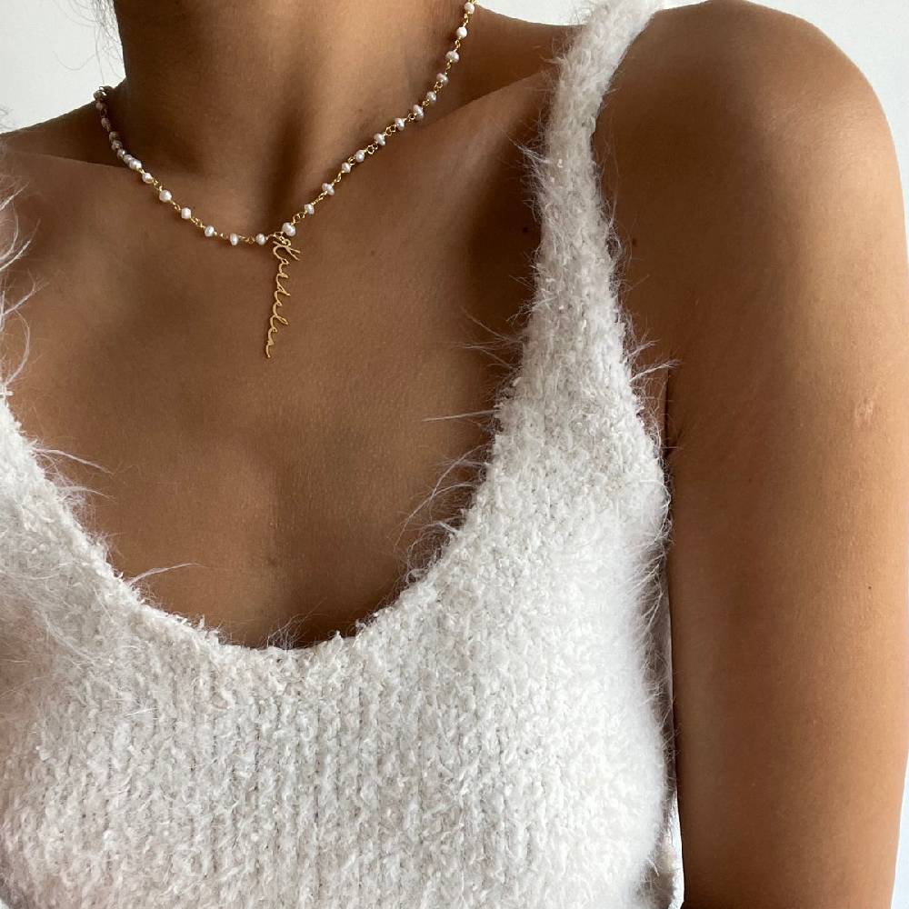 Kardelen Chain Design Pearl Halskette Basic Signature - 925 SILBER JETZT KAUFEN