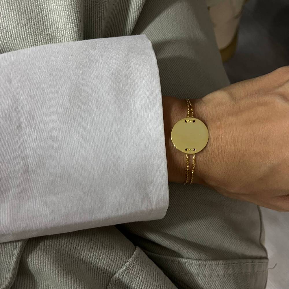 Kardelen Plättchen Gravurarmband - 925 SILBER Riesige Rabatte