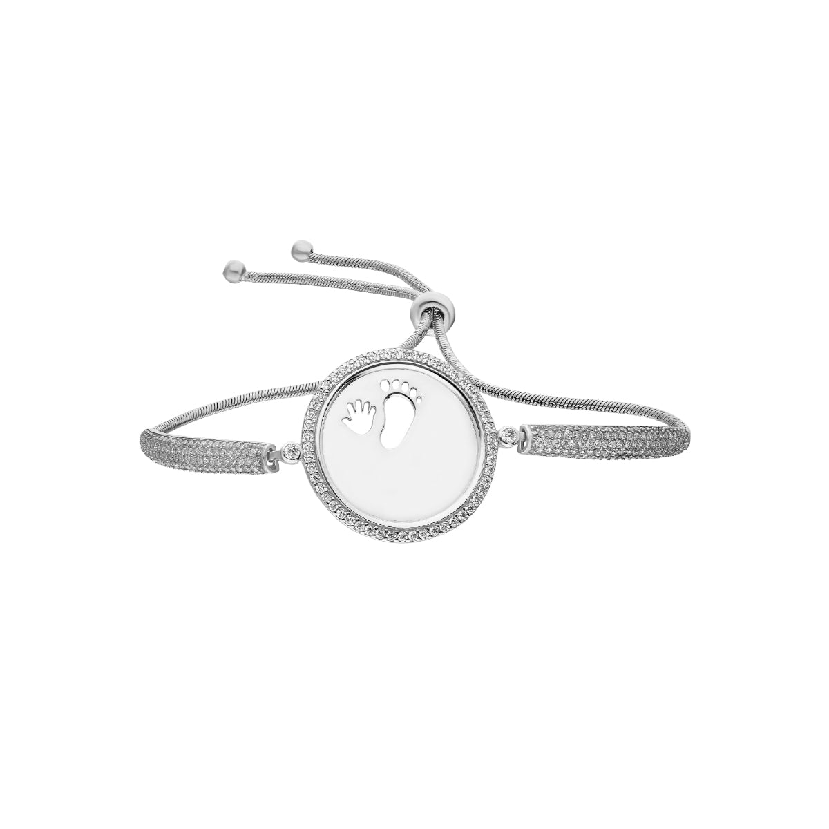 Kardelen Zirkonia Gravurarmband Baby Hand&Fuß - 925 SILBER Speichern exportieren