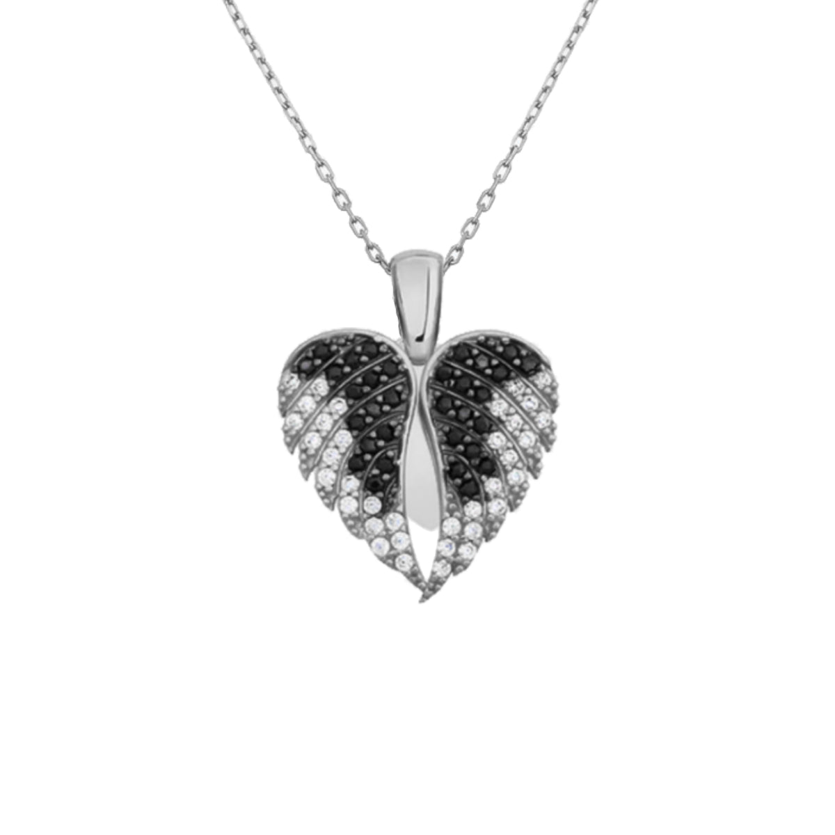Kardelen Herz & Flügel Gravurkette - 925 SILBER Im Verkauf