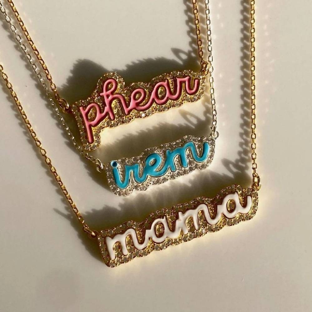 Kardelen Colorfull Precious Name Necklace - 925 SILBER Outlet