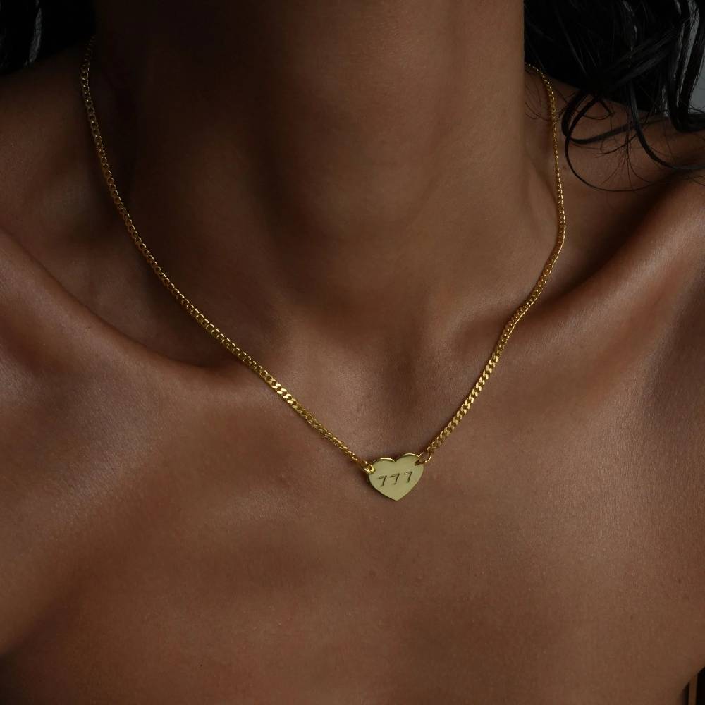 Kardelen CUBAN HEART NECKLACE - 925 SILBER Verkauf