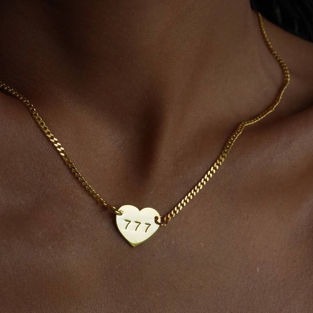 Kardelen CUBAN HEART NECKLACE - 925 SILBER Verkauf