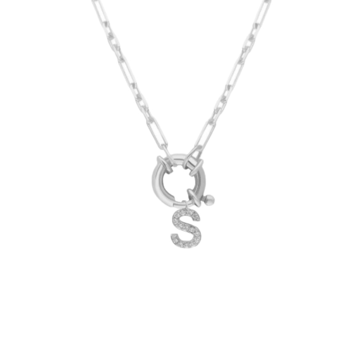 Kardelen Chain Zirkonia Buchstaben Halskette - 925 SILBER Muttertagsangebot