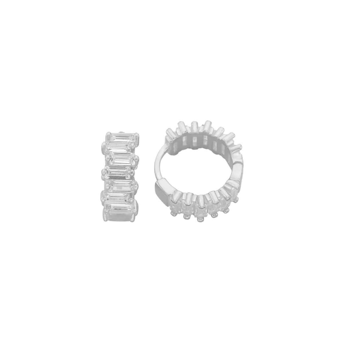 Kardelen Baguette Round Ohrring - 925 SILBER Lagerräumung