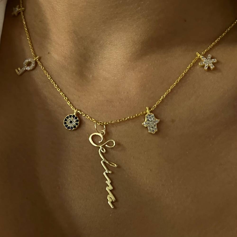 Kardelen Charm Signatur Halskette - 925 SILBER Top Angebot