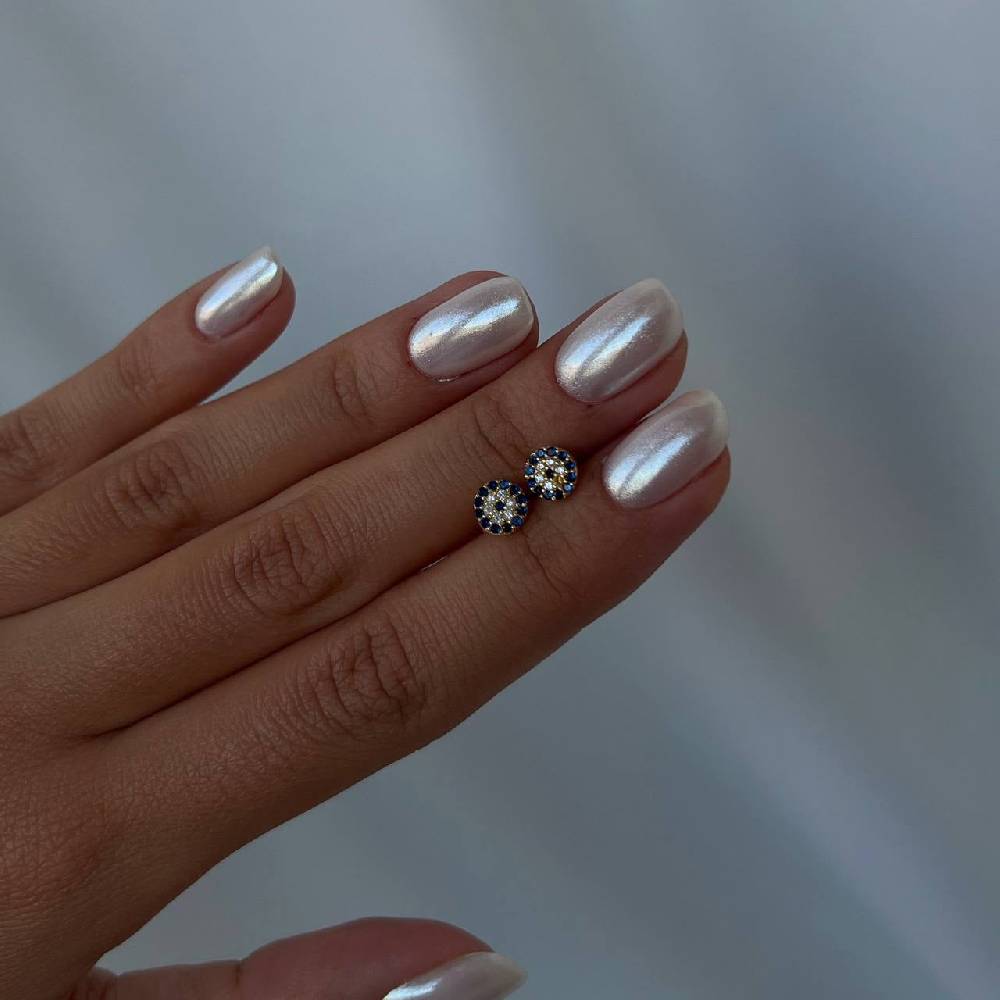 Kardelen Round Nazar Eye Stud Ohrring - 925 SILBER Bestseller