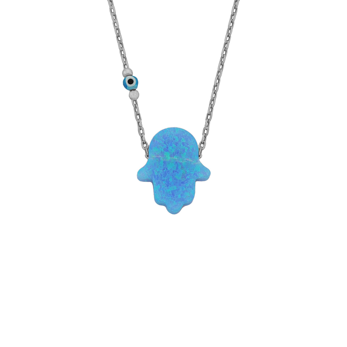 Kardelen Fatimas Hand Opal Kette mit Nazar - 925 SILBER Sonderangebote