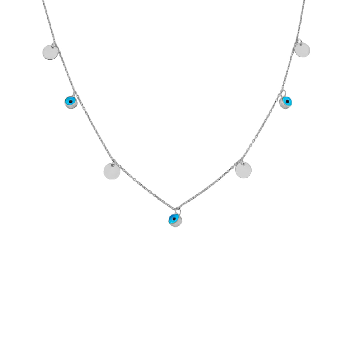 Kardelen Nazar Plättchen Kette - 925 SILBER Tiefpreis