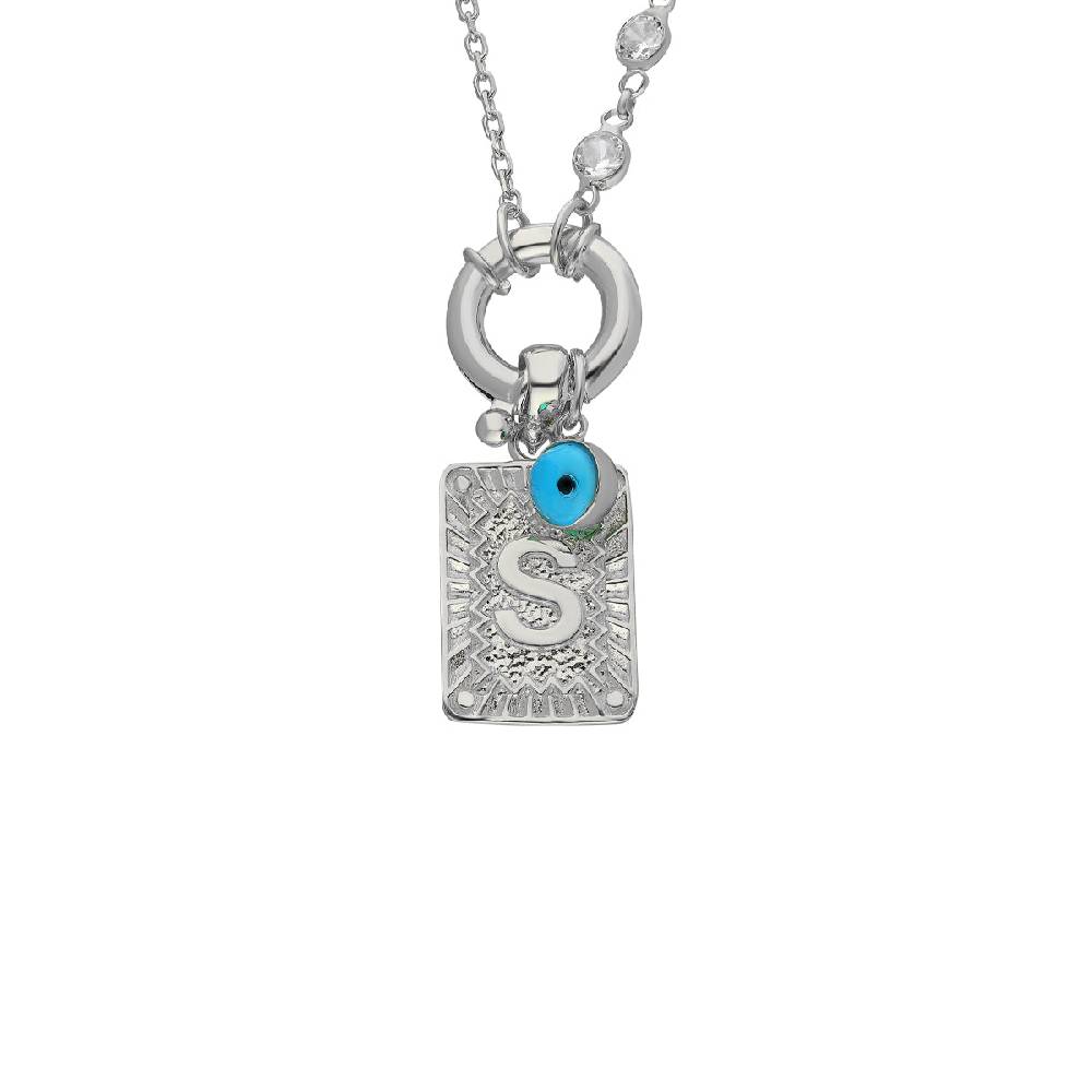 Kardelen Chain Design Iced Buchstabe mit Nazar - 925 SILBER Begrenzte Freigabe