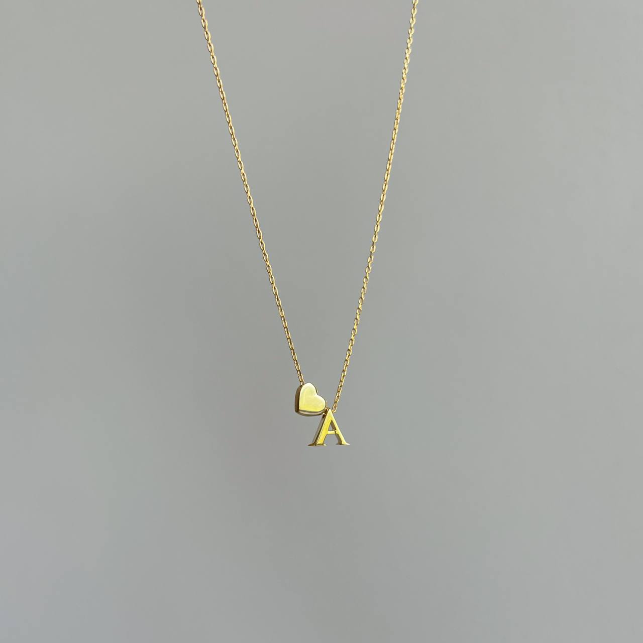 Kardelen Heart & letter Necklace - 925 SILBER Letzter Tag