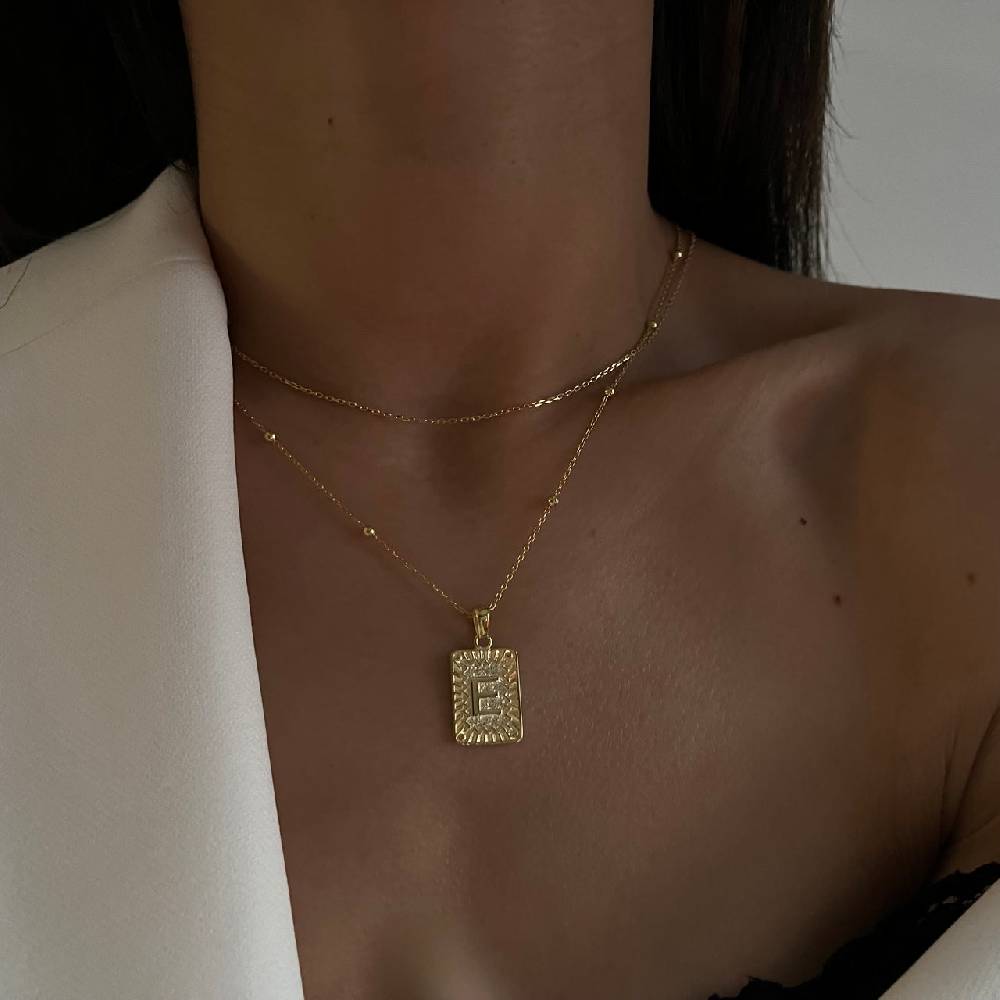 Kardelen Vintage Letter Necklace - 925 SILBER Zeitbegrenzte Promotion