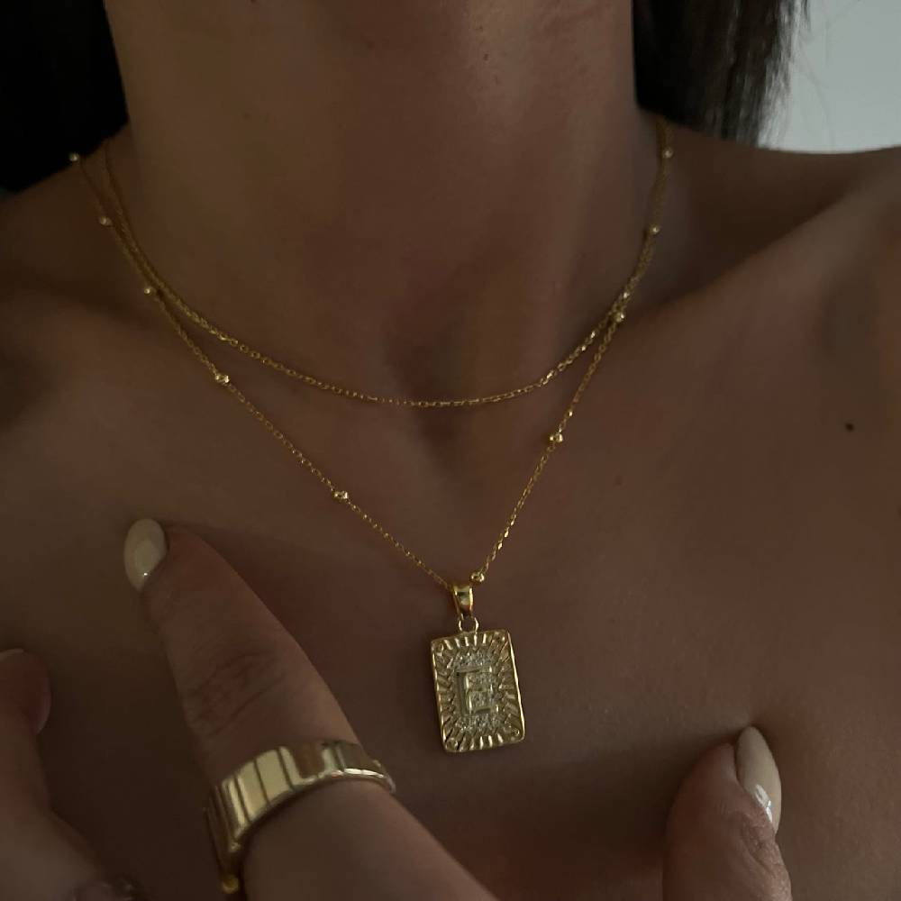 Kardelen Vintage Letter Necklace - 925 SILBER Zeitbegrenzte Promotion