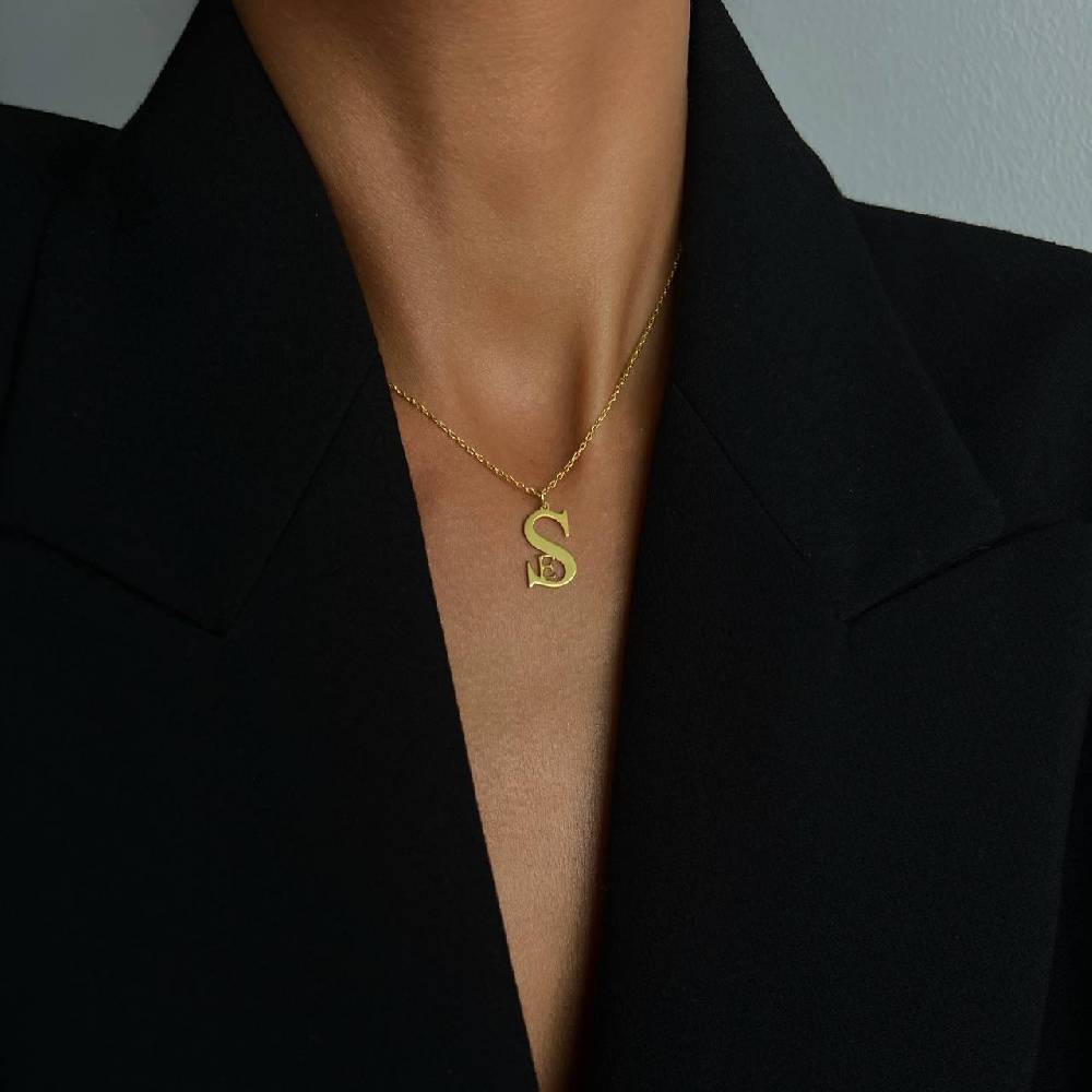 Kardelen Duo Initialen Necklace - 925 SILBER Bis zu 65% Rabatt