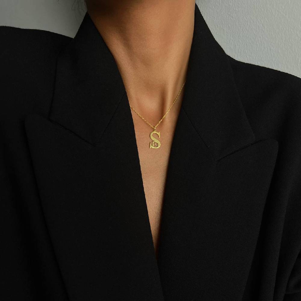 Kardelen Duo Initialen Necklace - 925 SILBER Bis zu 65% Rabatt