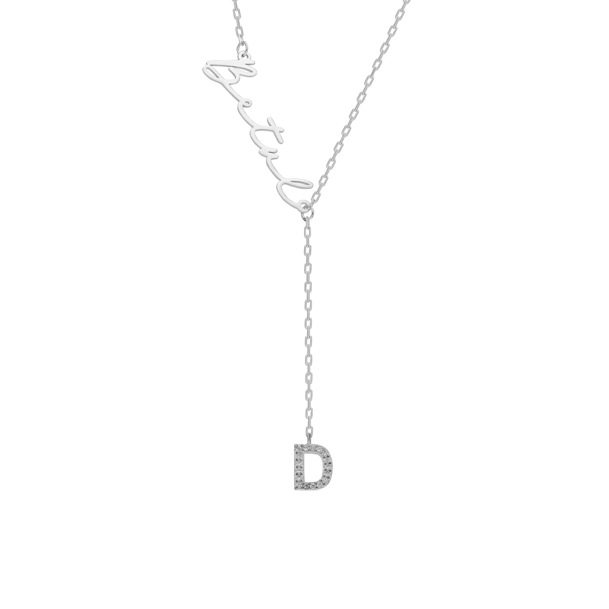 Kardelen Namenskette Y mit Zirkonia Buchstabe - 925 SILBER Kostenloser Versand international
