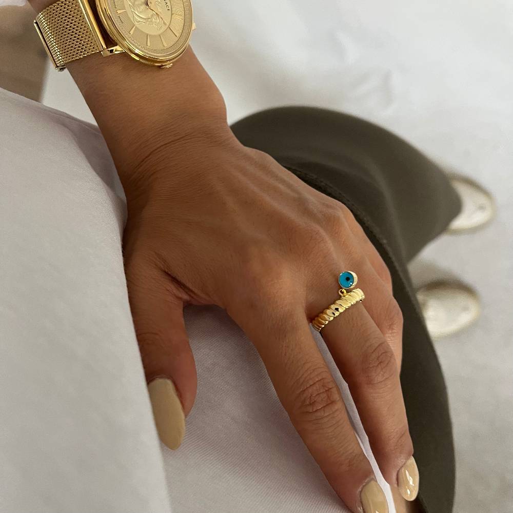 Kardelen Burma Nazar Ring - 925 SILBER zollfrei