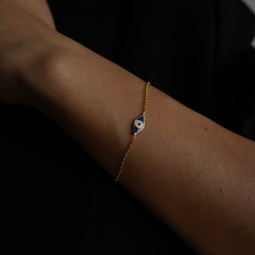 Kardelen BLAUE MINI EYE ARMKETTE - 925 SILBER Versandkostenfrei