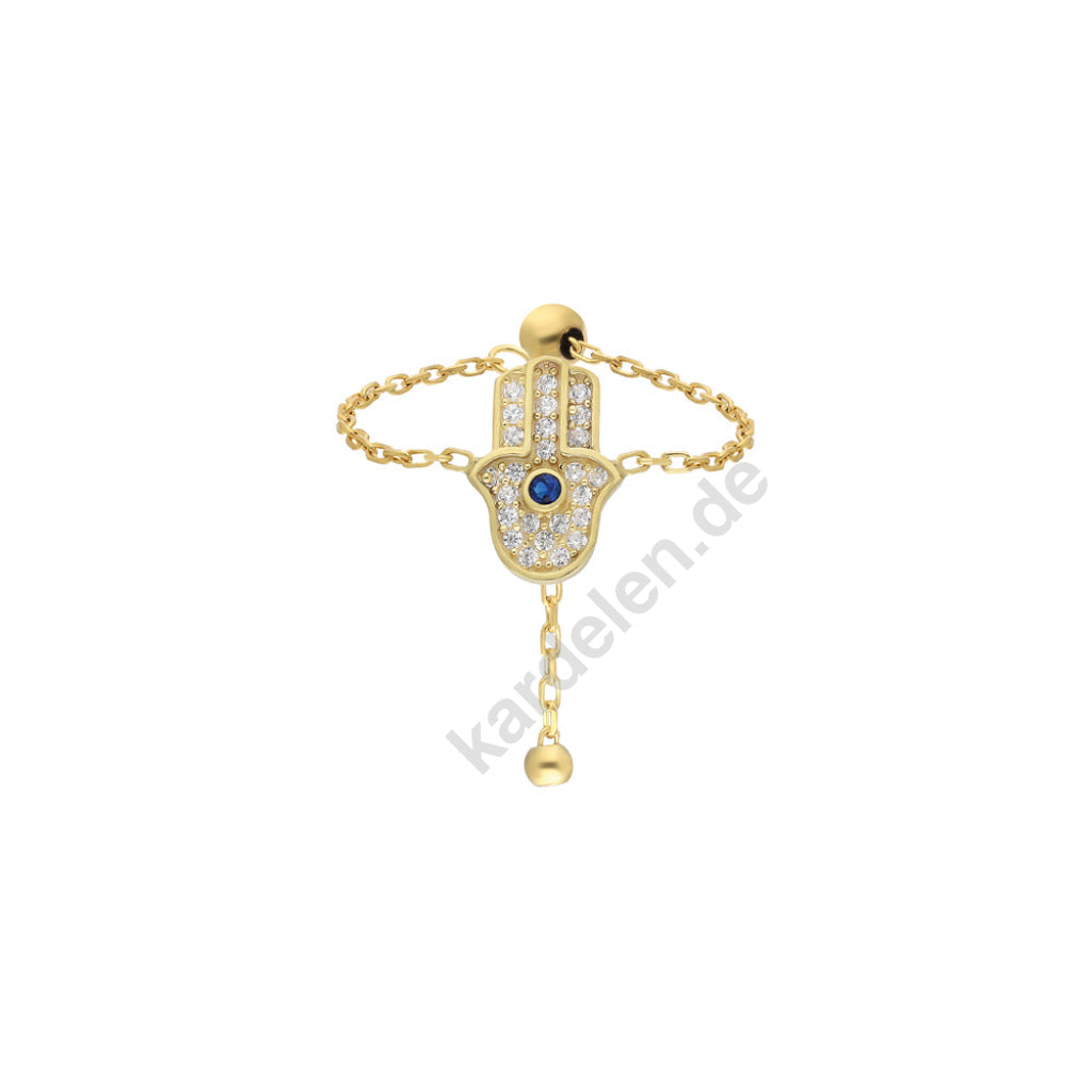 Kardelen CHAIN RING FATIMAS HAND - 925 SILBER Heißer Verkauf