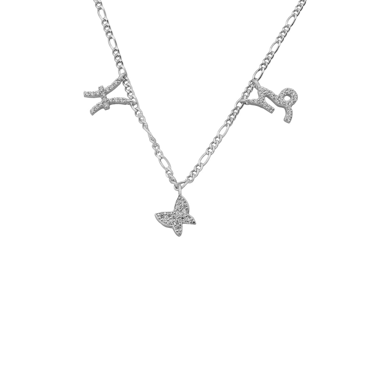 Kardelen Sternzeichen Partner Kette mit Schmetterling - 925 SILBER Riesige Ersparnisse