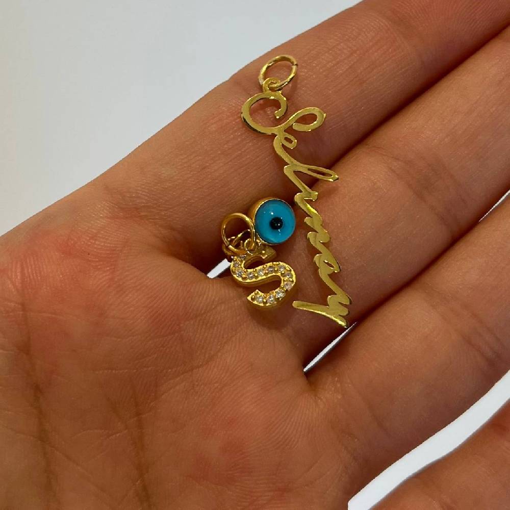 Kardelen Chain Einfache Signatur Halskette mit Nazar - 925 SILBER Begrenzte Freigabe