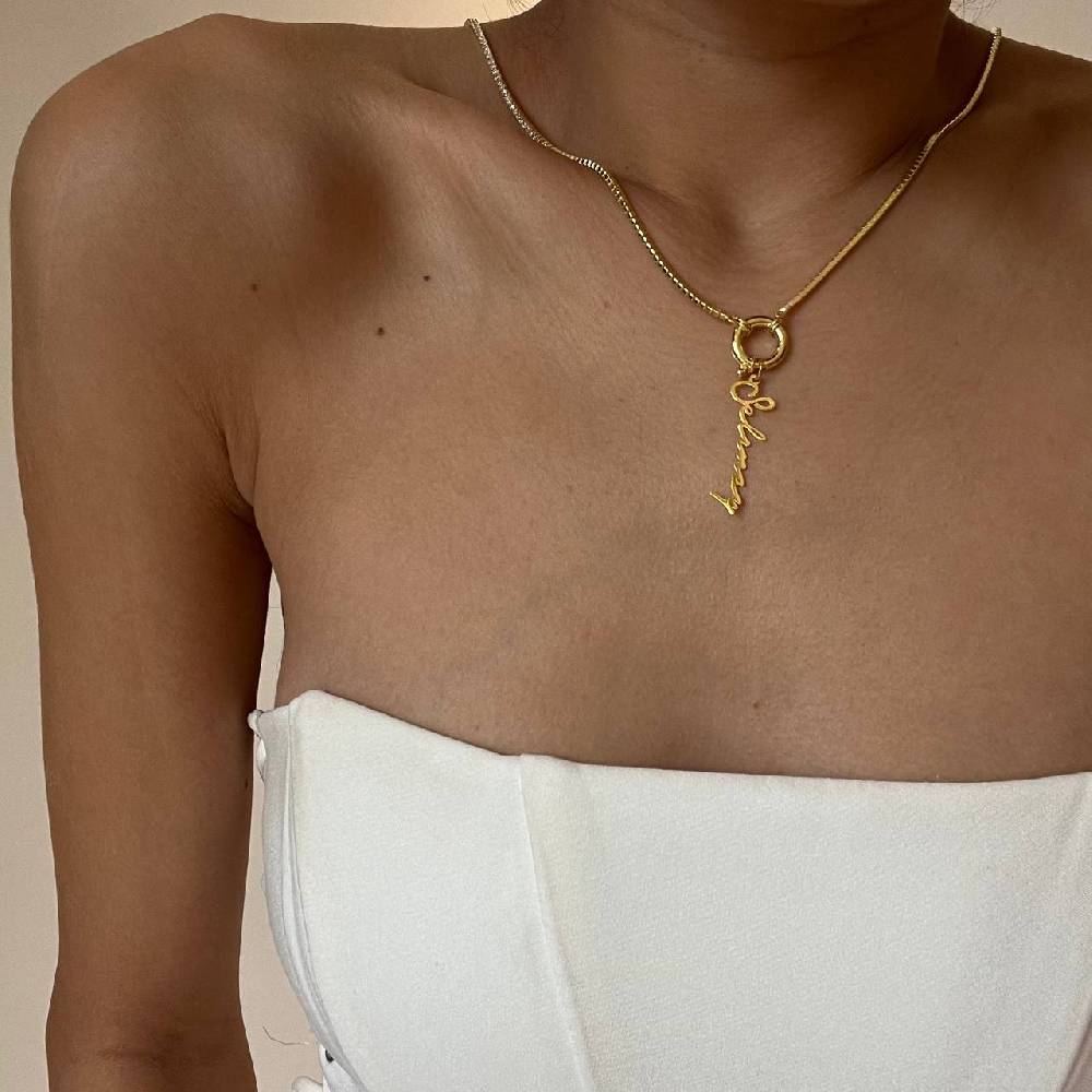 Kardelen Chain Strass Signatur Halskette - 925 SILBER Letzte 2 Tage