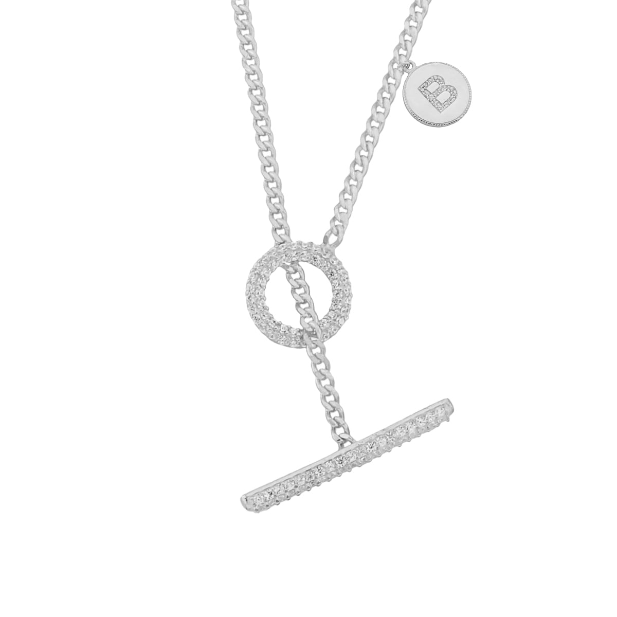 Kardelen Lovin Zirkonia Round Buchstabe Halskette - 925 SILBER zollfrei