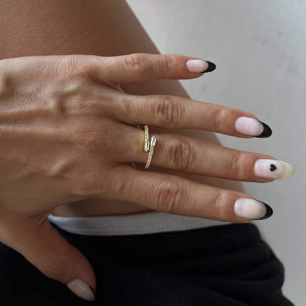 Kardelen Double Baguette Ring - 925 SILBER Rabatte dieses Monats