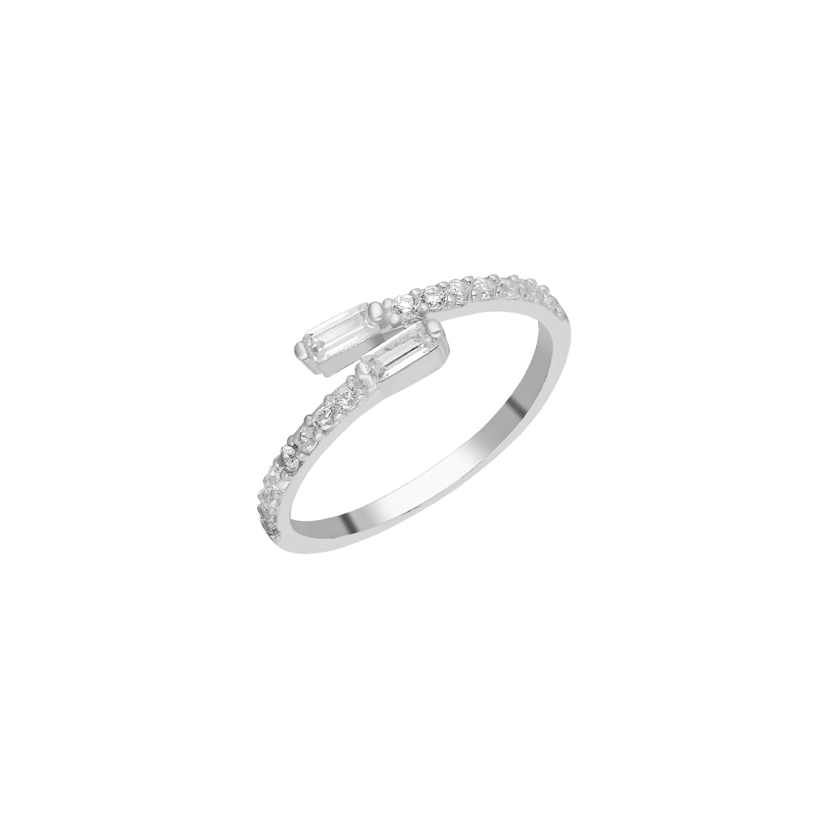 Kardelen Double Baguette Ring - 925 SILBER Rabatte dieses Monats