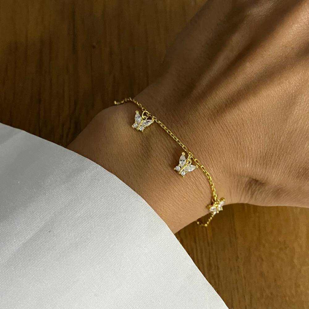 Kardelen Mini Butterfly Armband - 925 SILBER Kostenloser Versand