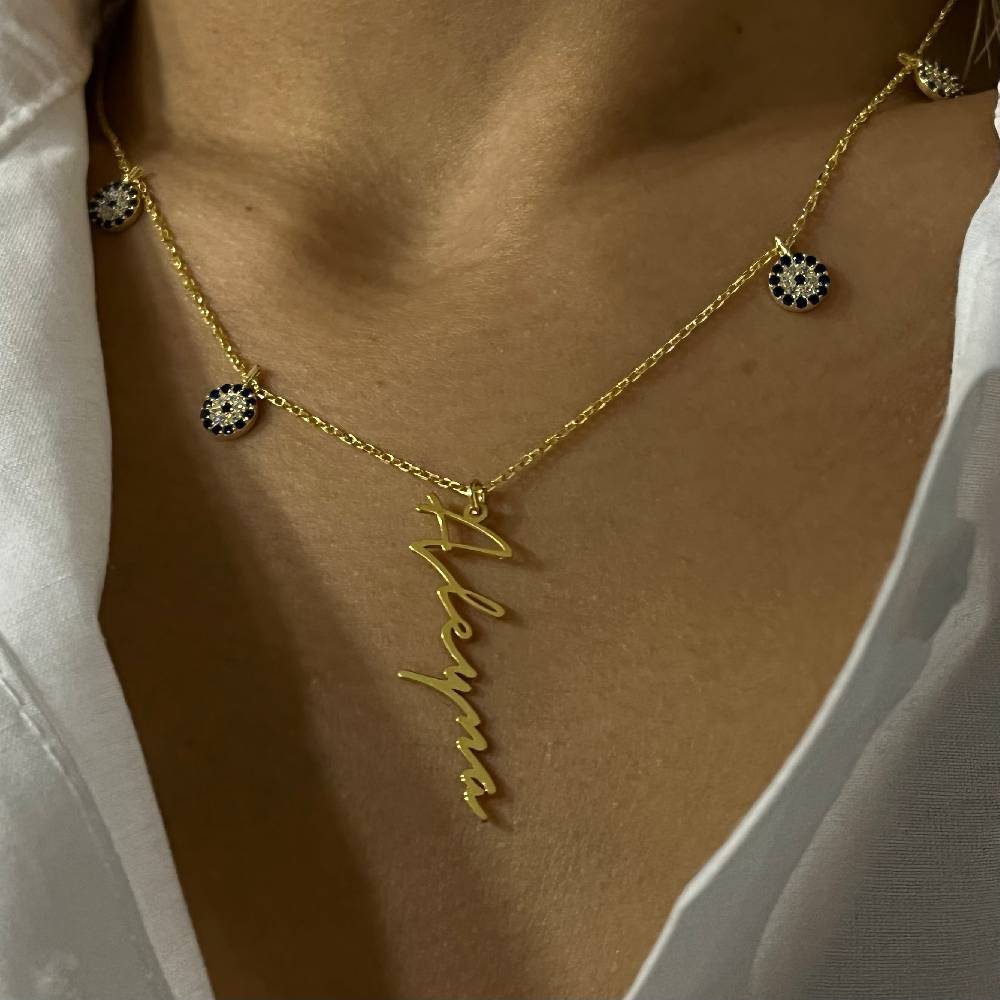 Kardelen Nazar x Signatur Kette - 925 SILBER Rabatt