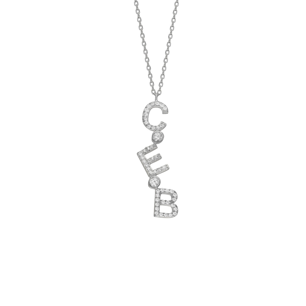 Kardelen Chocker Senkrecht Zirkonia Buchstabenkette - 925 SILBER Begrenztes Angebot