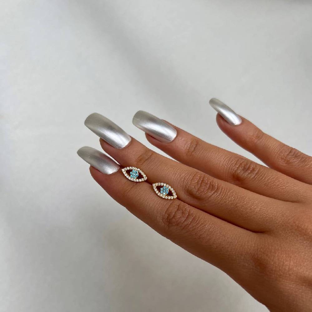 Kardelen Auge Nazar Mini Ohrring - 925 SILBER Kauf eins, bekomm eins gratis