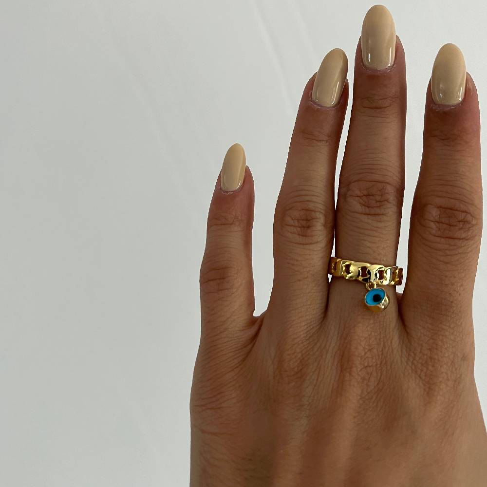 Kardelen Nazar Cuban Link Ring - 925 SILBER Wochenangebot