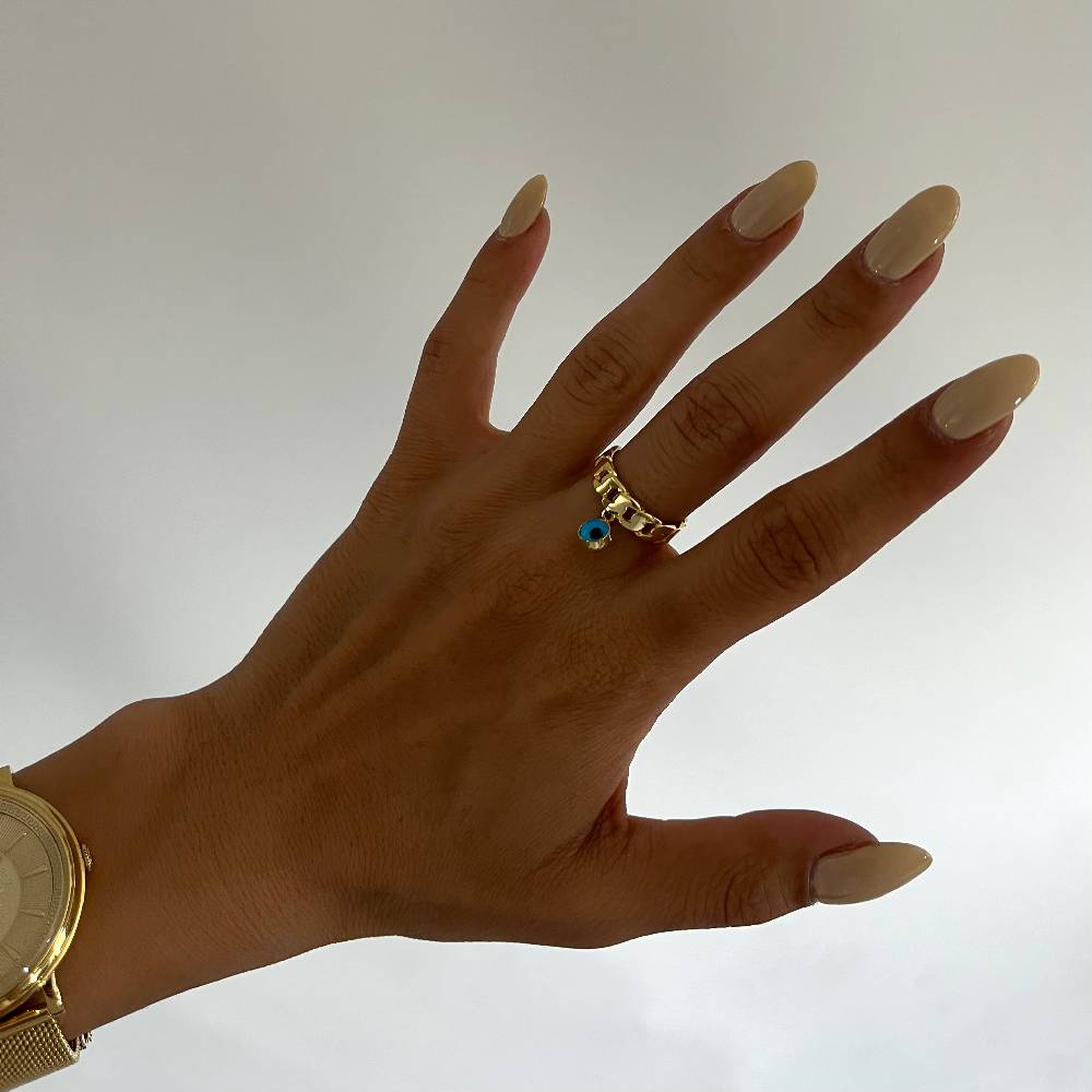 Kardelen Nazar Cuban Link Ring - 925 SILBER Wochenangebot