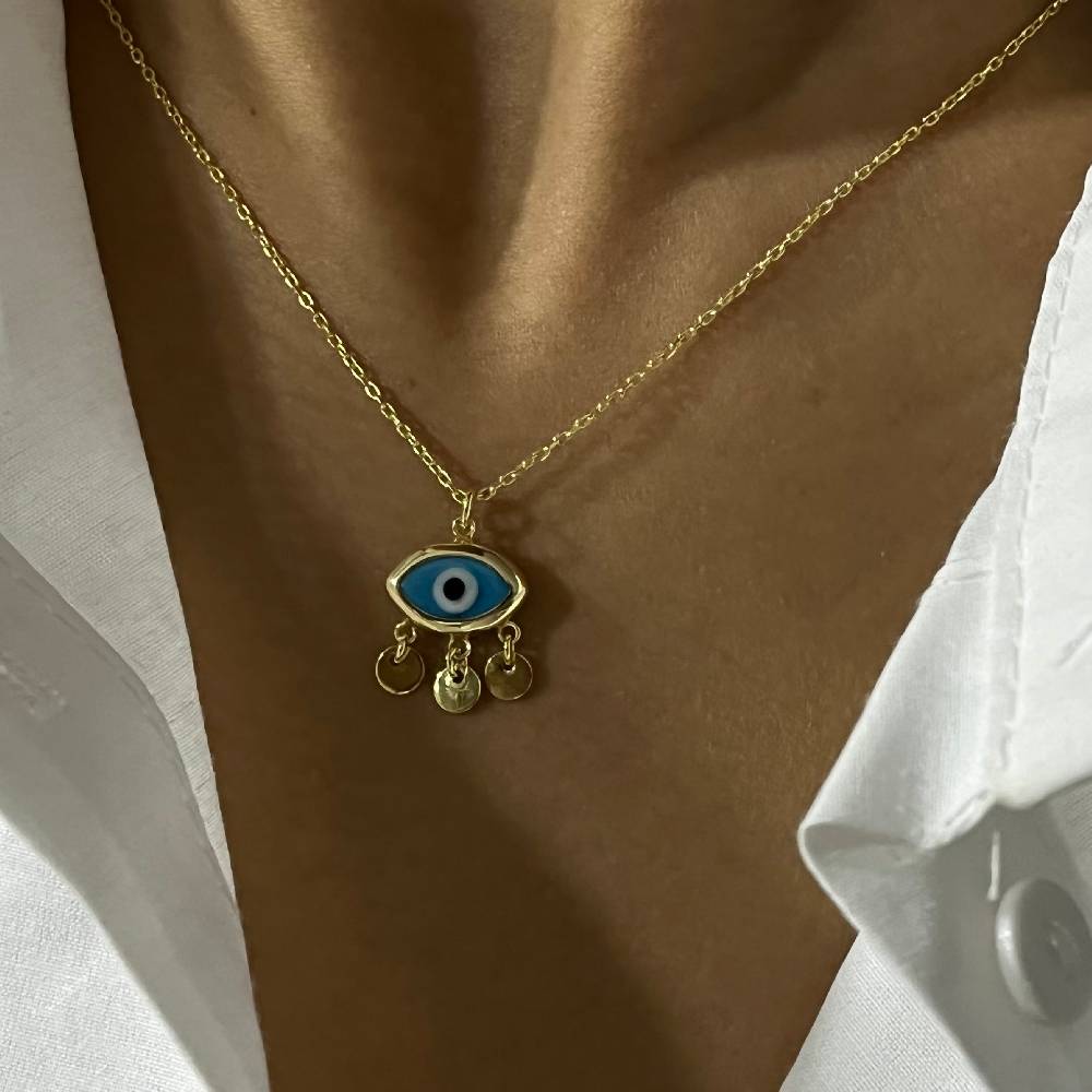 Kardelen Firuze Dark Blue Eyes Necklace - 925 SILBER Kostenlose Rückgabe