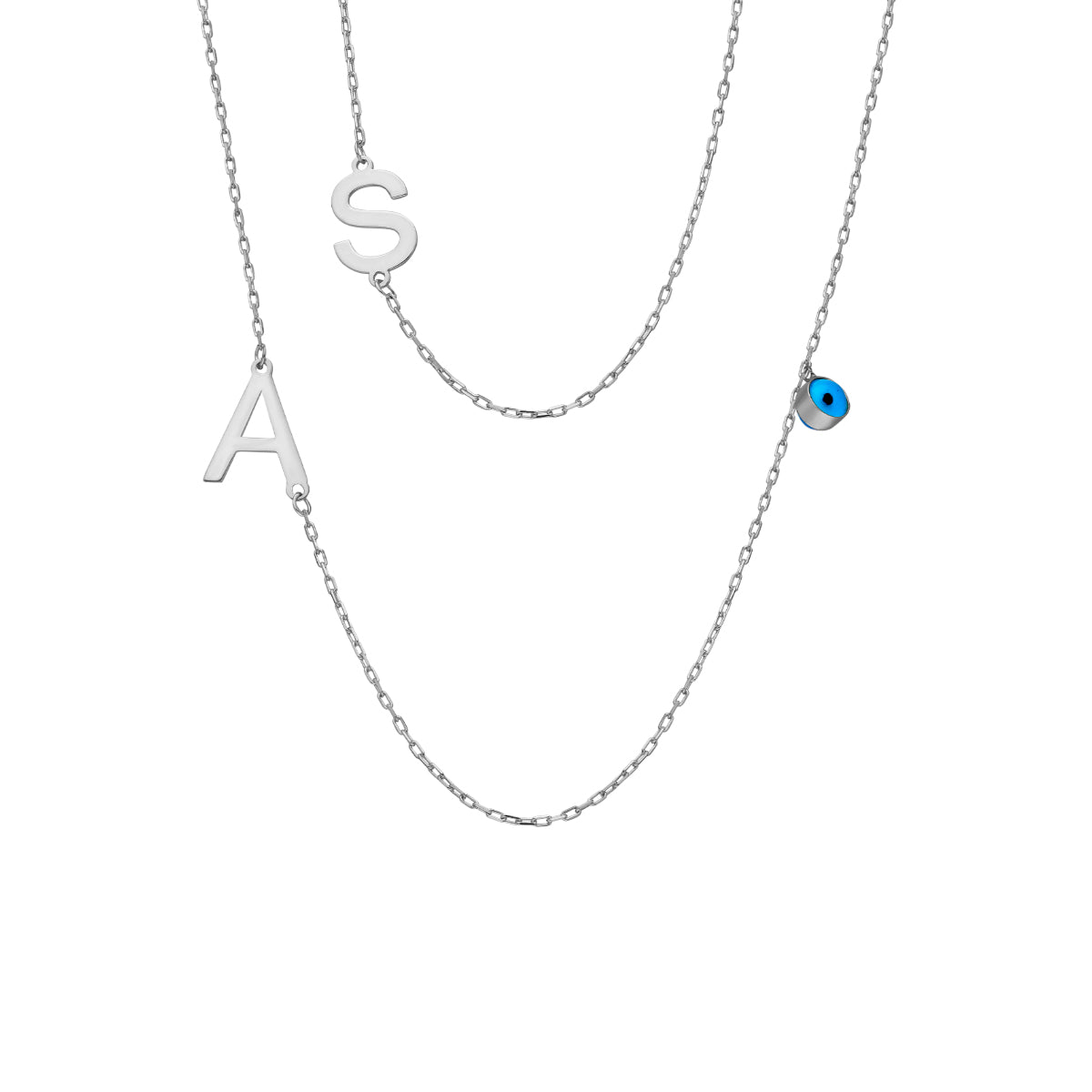 Kardelen Buchstabenkette Nazar 2er - 925 SILBER Sonderangebot der Fabrik