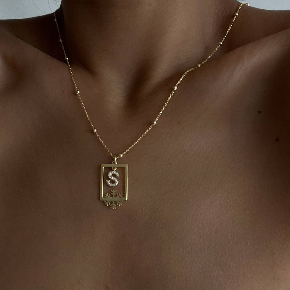 Kardelen Buchstabenkette mit Ball Chain - 925 SILBER Heißer Verkauf