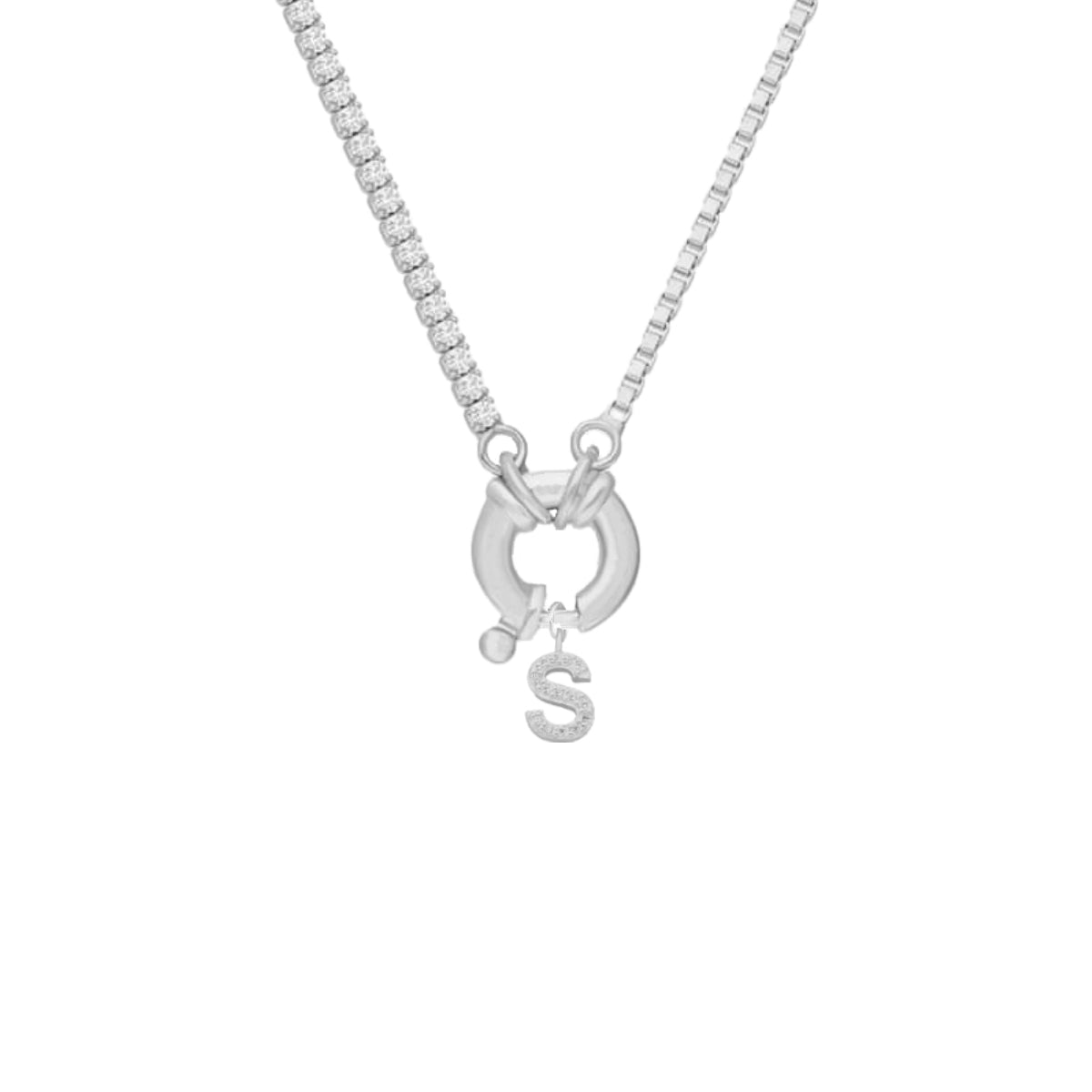 Kardelen Chain Design Iced-Buchstabe - 925 SILBER Neueste Mode