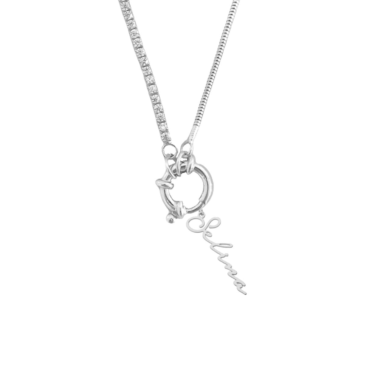 Kardelen Chain Design Italia Iced Signatur Namenskette - 925 SILBER Exklusive Angebote