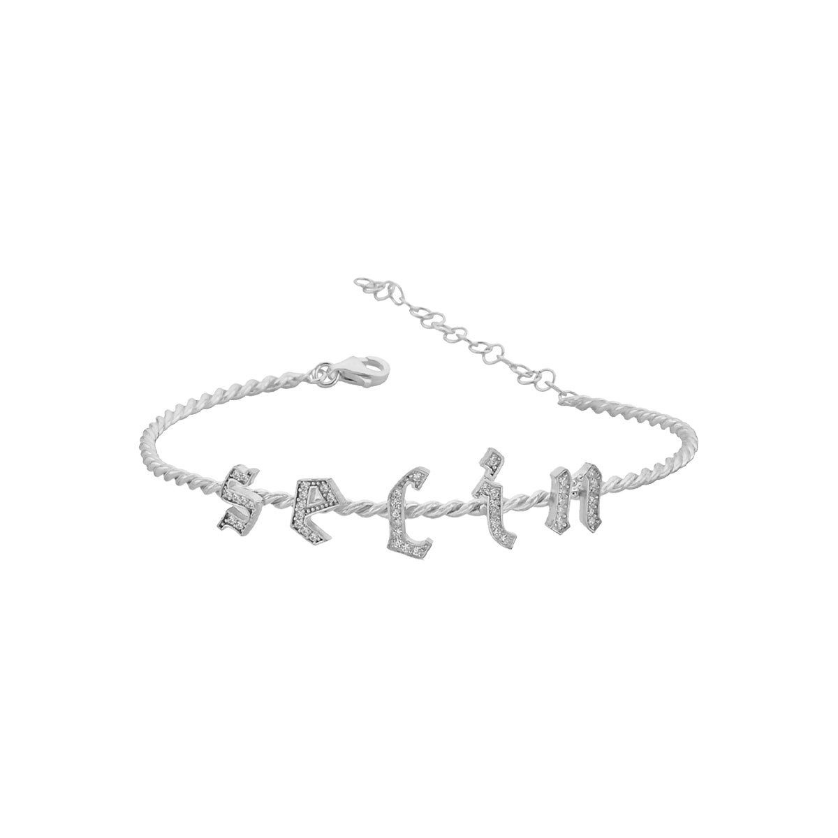 Kardelen Burma Armband mit Zirkonia Buchstaben Gothic - 925 SILBER Große Rabatte