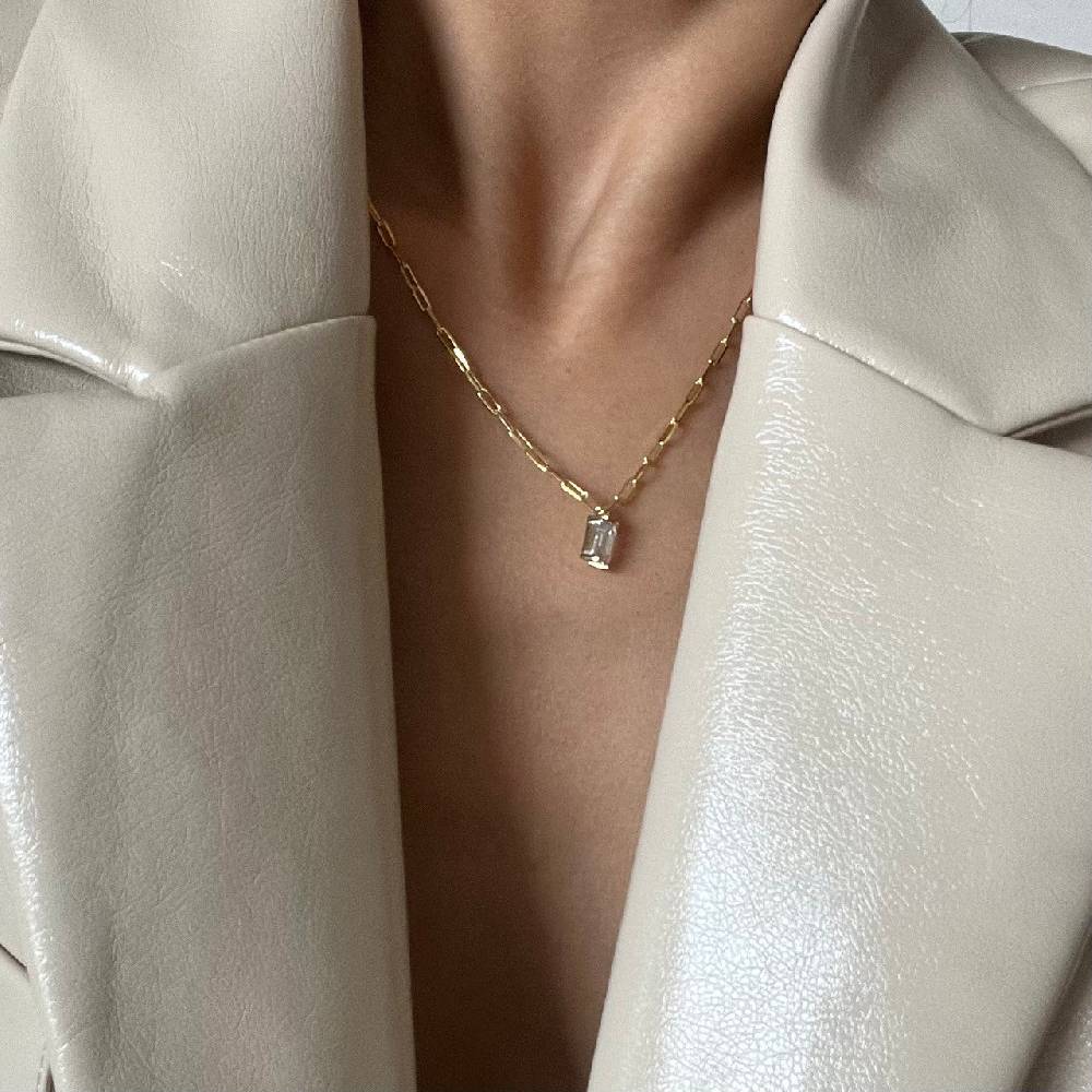 Kardelen Mini Baguette Halskette - 925 SILBER VIP-Rabatte