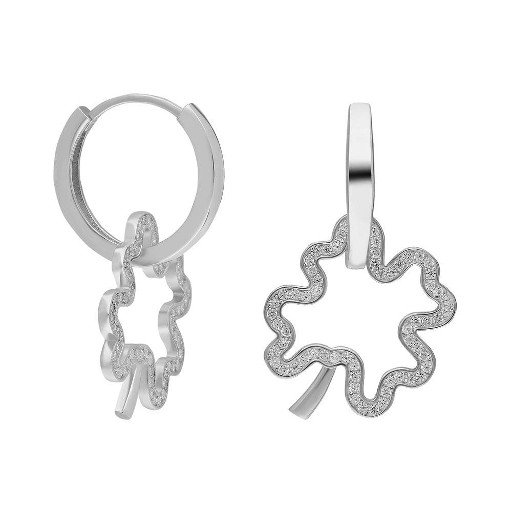 Kardelen Kleeblatt Zirkonia Ohhringe - 925 SILBER Zeitbegrenzte Promotion